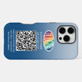 DIY-Farbenverlauf • Firmenlogo & QR-Code iPhone Hülle (Rückseite (Horizontal))