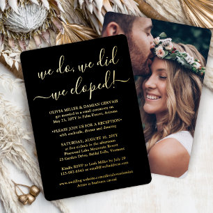 DIY Farbige Elopement-Hochzeitsfeier 1 Foto Folieneinladung