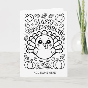 DIY-Färbung gefalteter Thanksgiving-Truthahn-Gebur Karte
