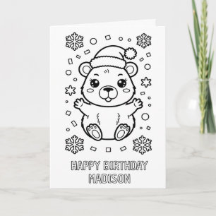DIY-Färbung gefalteter Weihnachts-Capybara-Geburts Karte
