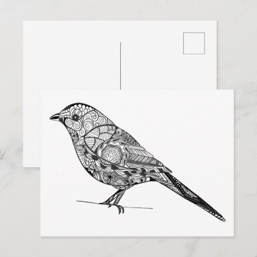 DIY-Färbung in Vogelkunstmuster Postkarte (Vorne/Hinten)