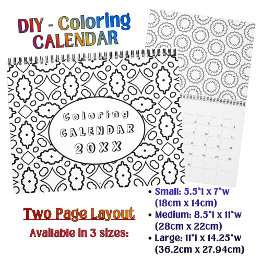 DIY-Färbungsmuster benutzerdefinierte Outline-Kuns Kalender