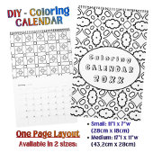 DIY-Färbungsmuster benutzerdefinierte Outline-Kuns Kalender