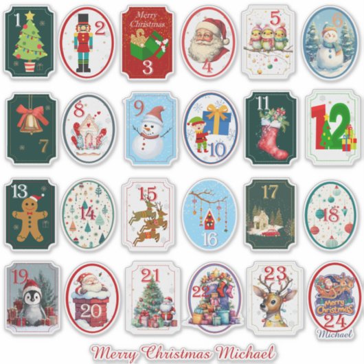 DIY Festive Advent Calendar Aufkleber (Vorderseite)