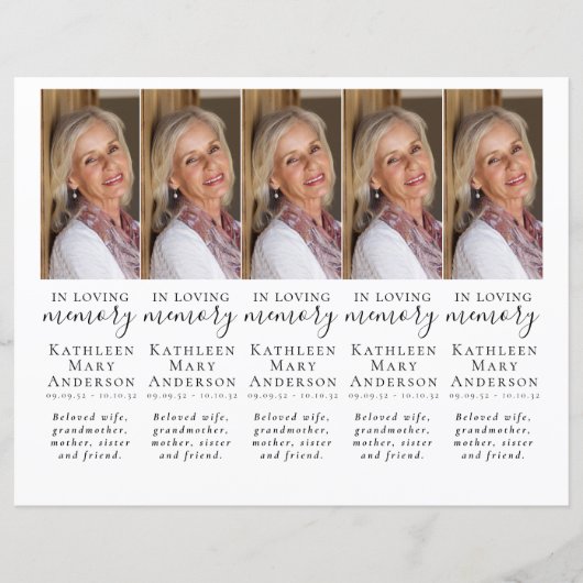 DIY Foto Beileid Beerdigung Gebet Lesezeichen (Vorderseite)