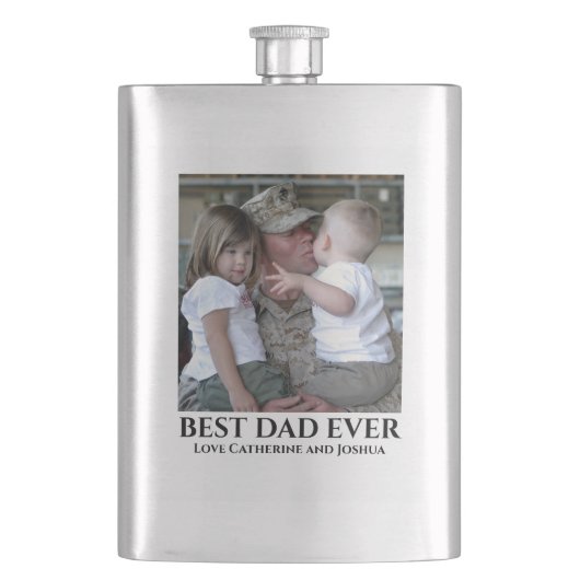 DIY Foto bester Vater je Väter von Kindern Flachmann (Vorderseite)