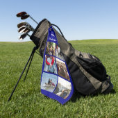 DIY Foto Collage mit dem Namen Moderne Trendblau Golfhandtuch (Gras)