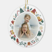 DIY-Foto in Weihnachten Bilder Circle Border Keramik Ornament (Links)