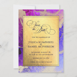 DIY Foto Lila Gold Abstrakt Hochzeitswohnung 2 Save The Date