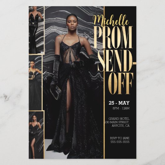 DIY Foto PROM SEND-OFF Luxuriös modisch Flyer (Vorne)