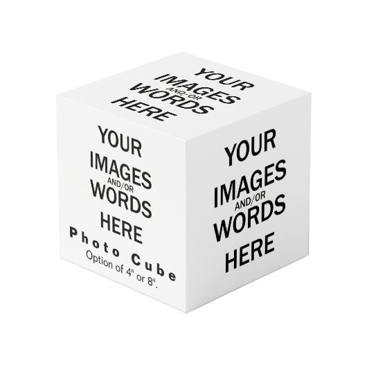 DIY - Foto-Würfel 4" Würfel (Vorderseite Schrägansicht)