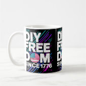 DIY Freedom seit 1776" Textbasiertes Design Kaffeetasse (Links)