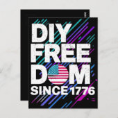 DIY Freedom seit 1776" Textbasiertes Design Postkarte (Vorne/Hinten)