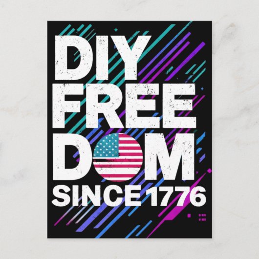 DIY Freedom seit 1776" Textbasiertes Design Postkarte (Vorderseite)