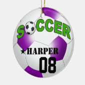 DIY Fußball WÄHLEN IHRE HINTERGRUND-FARBE Keramik Ornament (Links)