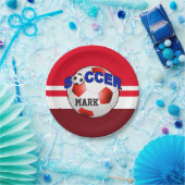 DIY Fußball WÄHLEN IHRE HINTERGRUND-FARBE Pappteller (Party)