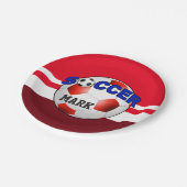 DIY Fußball WÄHLEN IHRE HINTERGRUND-FARBE Pappteller (Schrägansicht)