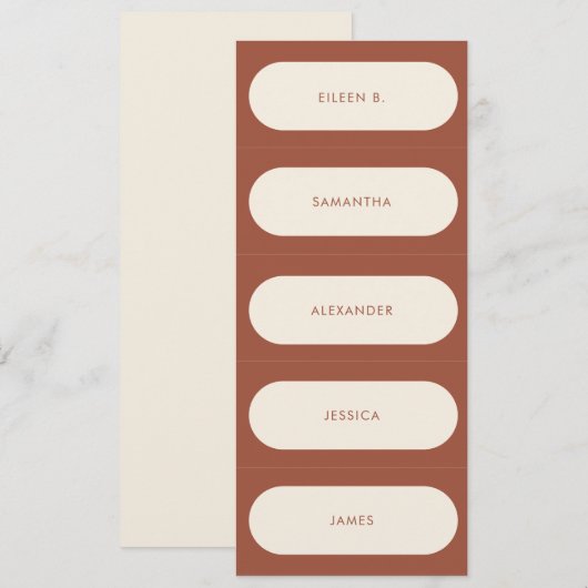 DIY Geometric Arch Terracotta Wedding Platzkarten (Vorne/Hinten)