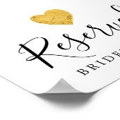DIY Gold Foil Heart Wedding vorbehaltenes Zeichen Poster (Ecke)