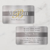 DIY Gold Monogram, weißer Name Lt & DK Bürstenstah Visitenkarte (Vorne/Hinten)