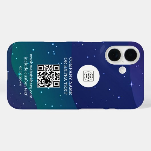 DIY Gradient Business Logo QR Code iphone case (Rückseite (Horizontal))