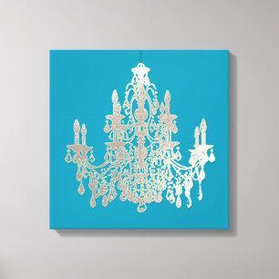 DIY-Hintergrund/Faux-Silber-Kronleuchter Leinwanddruck