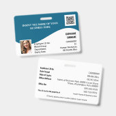 DIY ID card blue white modern Foto logo Template Ausweis (Vorder- & Rückseite)