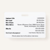 DIY ID card blue white modern Foto logo Template Ausweis (Rückseite)