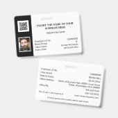DIY ID card Classic Foto Logo Schwarz-weiß Ausweis (Front & Back)