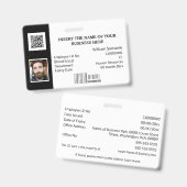 DIY ID card Classic Foto Logo Schwarz-weiß Ausweis (Vorder- & Rückseite)