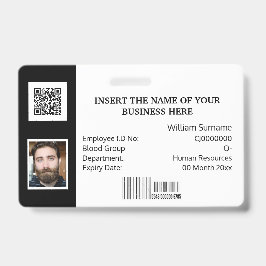 DIY ID card Classic Foto Logo Schwarz-weiß Ausweis