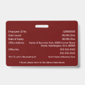 DIY ID card Imitate Silber-Maroon-Foto Logo-Vorlag Ausweis (Rückseite)