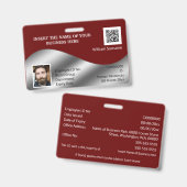 DIY ID card Imitate Silber-Maroon-Foto Logo-Vorlag Ausweis (Vorder- & Rückseite)