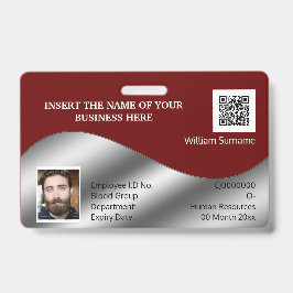 DIY ID card Imitate Silber-Maroon-Foto Logo-Vorlag Ausweis