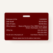 DIY ID card Imitate Silber-Maroon-Foto Logo-Vorlag Ausweis (Rückseite)