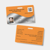 DIY ID card Imitate Silber-Orange-Logo-Vorlage für Ausweis (Vorder- & Rückseite)