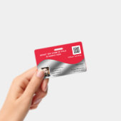 DIY ID card Imitate silber rot | Foto-Logo-Vorlage Ausweis (Handheld)