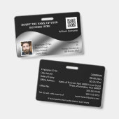 DIY ID card Imitate silber schwarz | Foto Ausweis (Vorder- & Rückseite)