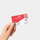 DIY-ID-Karte rot, modernes Foto-Logo Ausweis (Handheld)