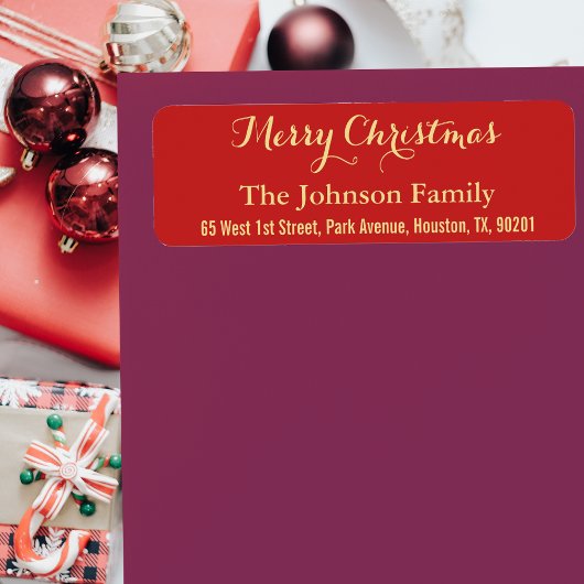 DIY Imitate Gold Red Frohe Weihnachtsfeier Rücksen