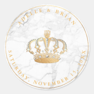 DIY Imitate Goldkrone mit Perle+Marmor Runder Aufkleber