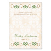 DIY Kleeblatt and Hearts Horseshoe Zelt Platzkarte Tischnummer (Vorderseite)