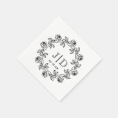 DIY-Kranz der Rose 2 Initial Wedding Monogram CO2 Serviette (Ecke)