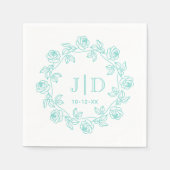 DIY-Kranz der Rose 2 Initial Wedding Monogram CO2 Serviette (Vorderseite)