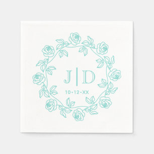 DIY-Kranz der Rose 2 Initial Wedding Monogram CO2 Serviette