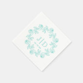 DIY-Kranz der Rose 2 Initial Wedding Monogram CO2 Serviette (Ecke)