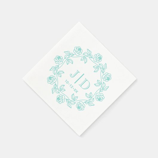 DIY-Kranz der Rose 2 Initial Wedding Monogram CO2 Serviette (Ecke)