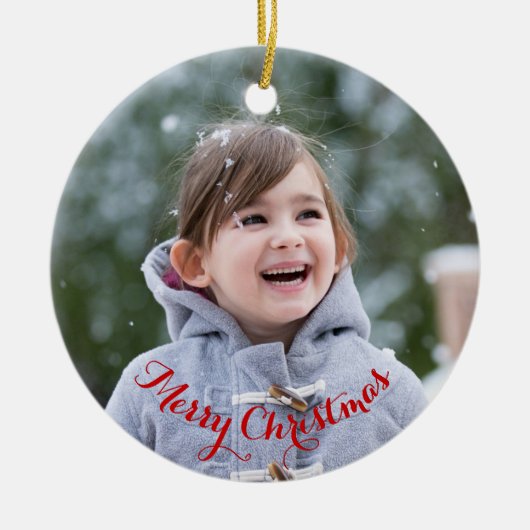 DIY kreieren Sie Ihr eigenes Round Foto Weihnachte Keramik Ornament (Vorne)