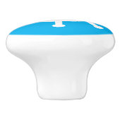 DIY kundenspezifische Farbblaues und weißes Keramikknauf (Seitenansicht)