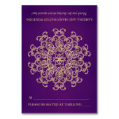 DIY Lila Gold Indian Zelt Style Sitzplatz Tischnummer (Vorderseite)